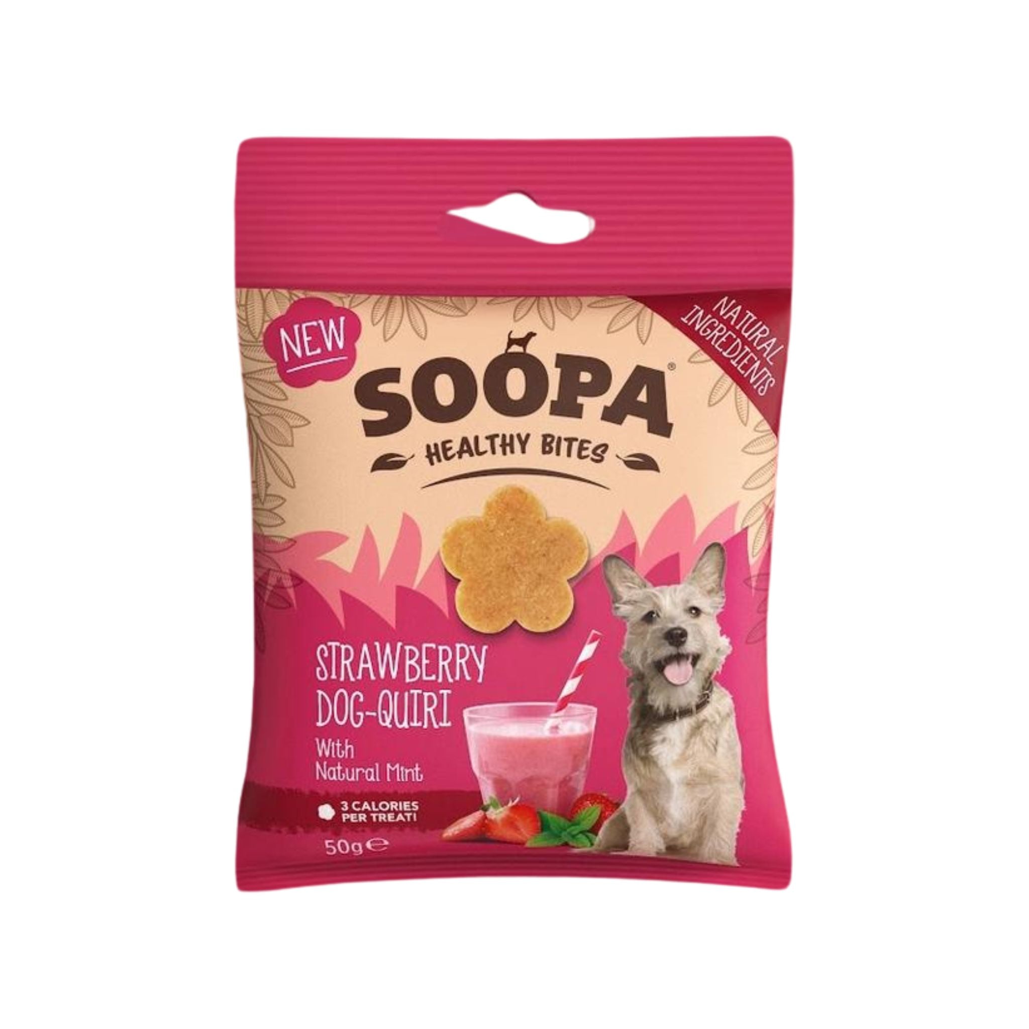 Soopa Pets Dog-Quiri Healthy Bites - vegane Hundeleckerli mit Erdbeere und Kokos(50g)