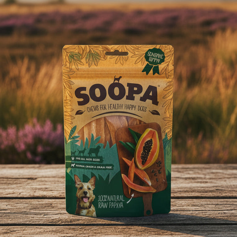 Soopa Healthy Chews- Vegane HundeleckelriPapaya Streifen 