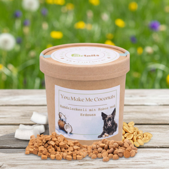 Vegane Hundekekse Hundeleckerli Fairtails mit Erdnuss und Kokos