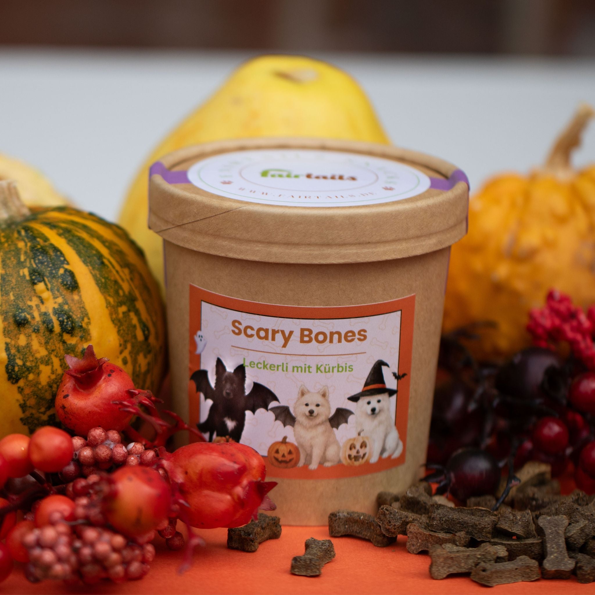 Vegane Hundeleckerli Kürbis bei Fairtails Halloween