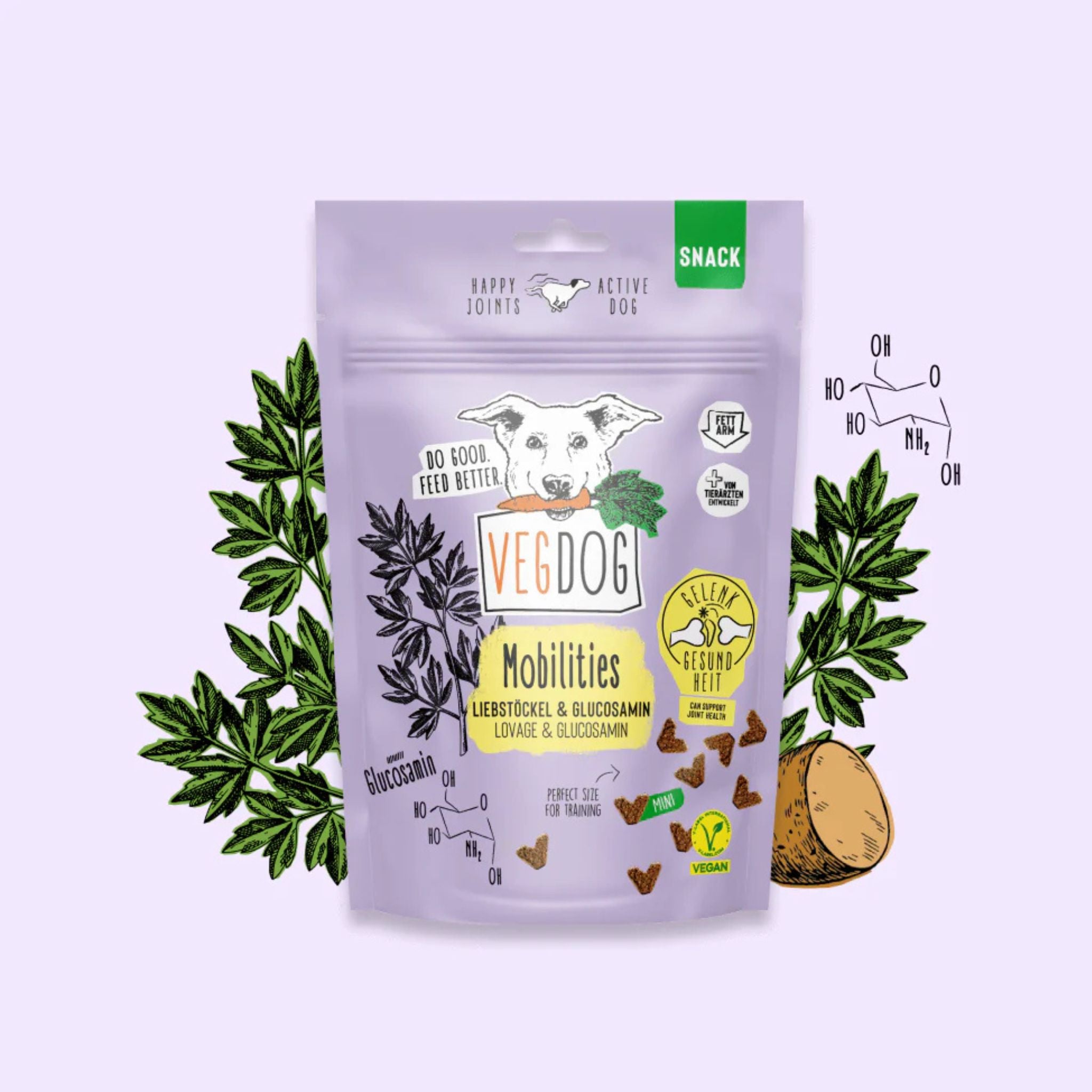 Vegdog Mobilities Minis - vegane Kausnacks für Hunde (115g)