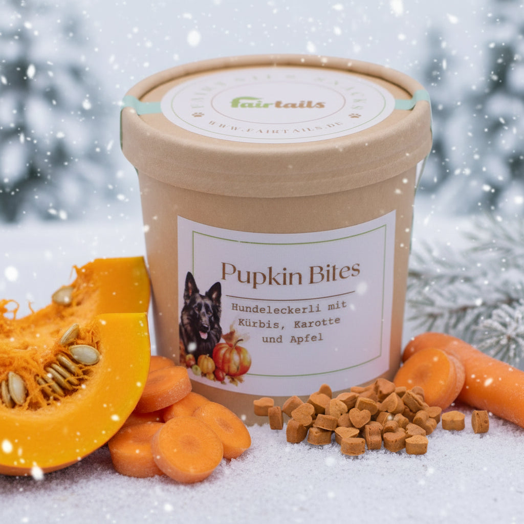 Vegane Hundeleckerli aus Kürbis bei Fairtails