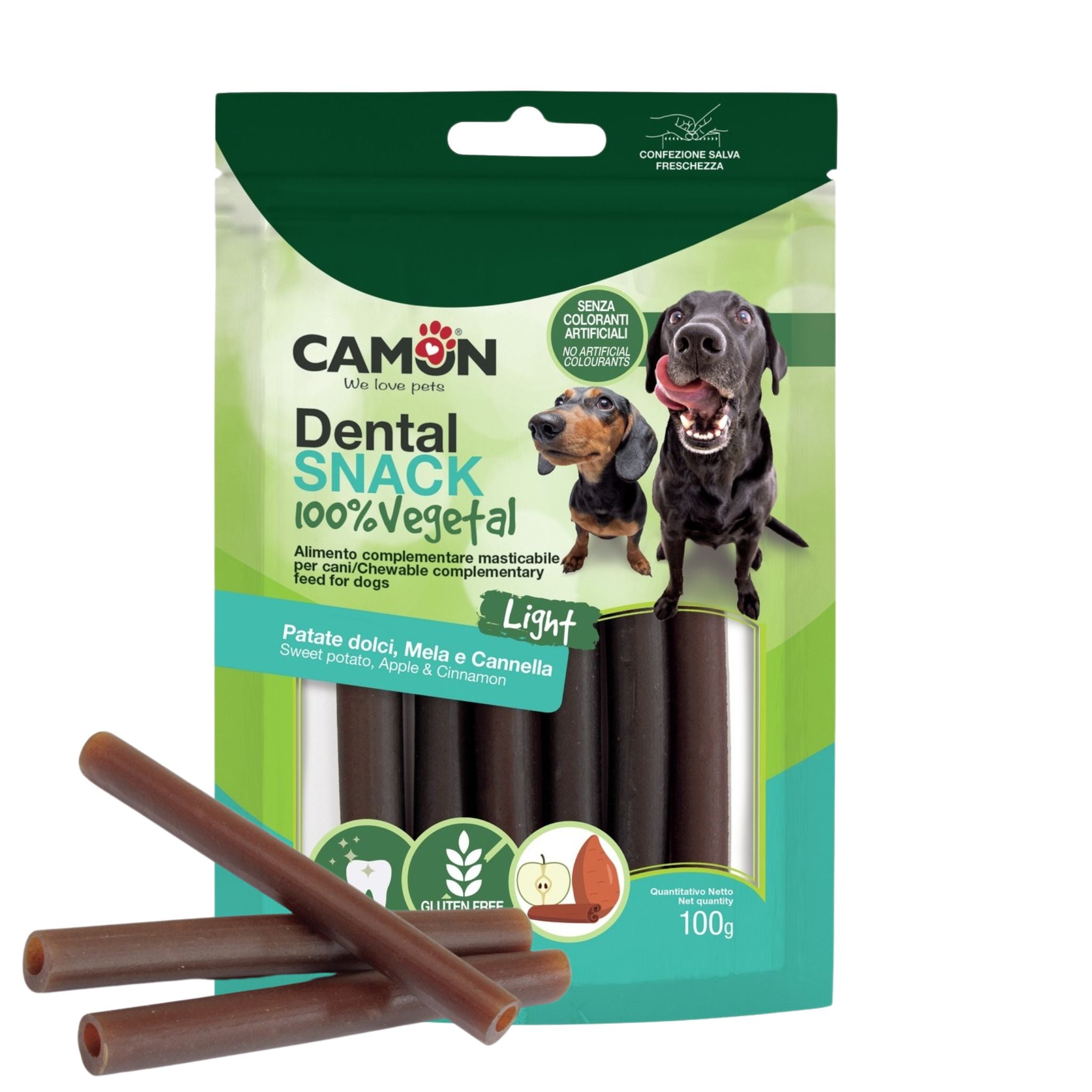 Camon Apple Cinnamon Pipe - veganer Kausnack mit Apfel bei Fairtails