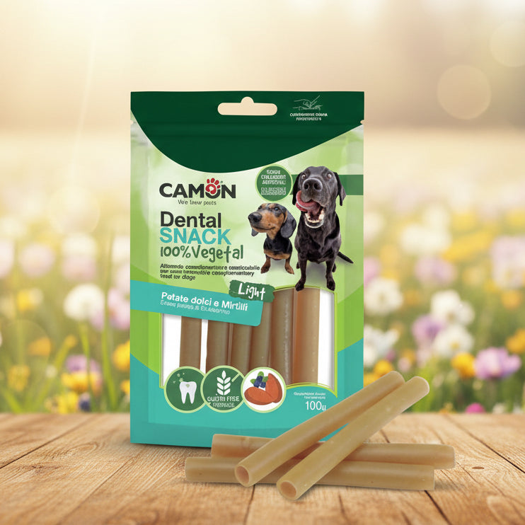 Camon Blaubeereröllchen - vegane Kausnacks mit Heidelbeere und Süßkartoffel 