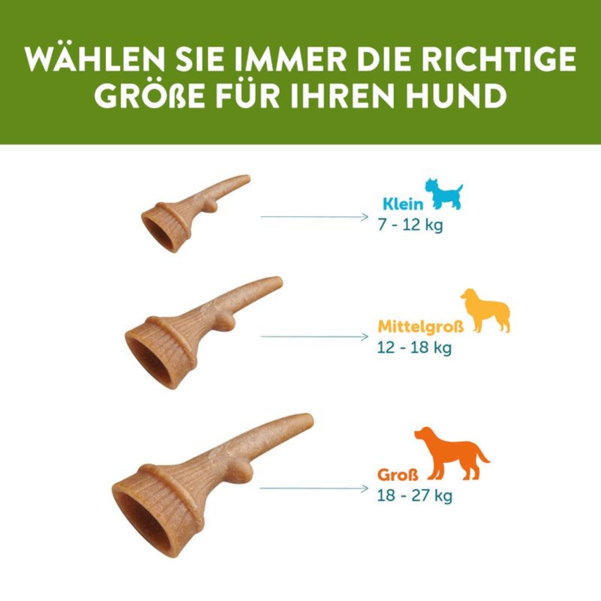 WHIMZEES Antler Medium - veganes Hirschgeweih für Hunde (12 Stück/360g)