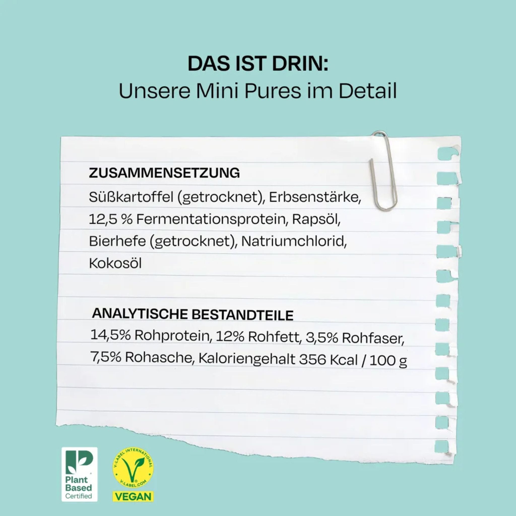 Vegdog Mini Pures - Vegane knusprig-kremige Hundeleckerli für kleine Hunde (80g)