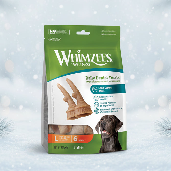 WHIMZEES Antler Large - veganes Hirschgeweih für Hunde