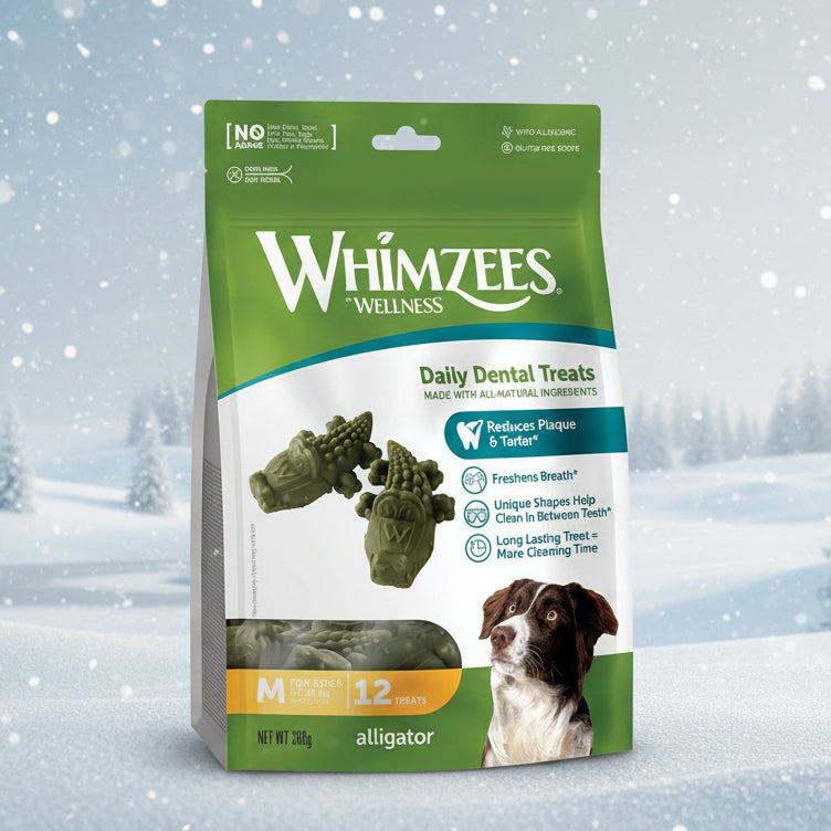 Whimzees Krokodil Veganer Kausnack für Hund, vegane Kauartikel, vegane Kauknochen für Hunde bei bei FairTails