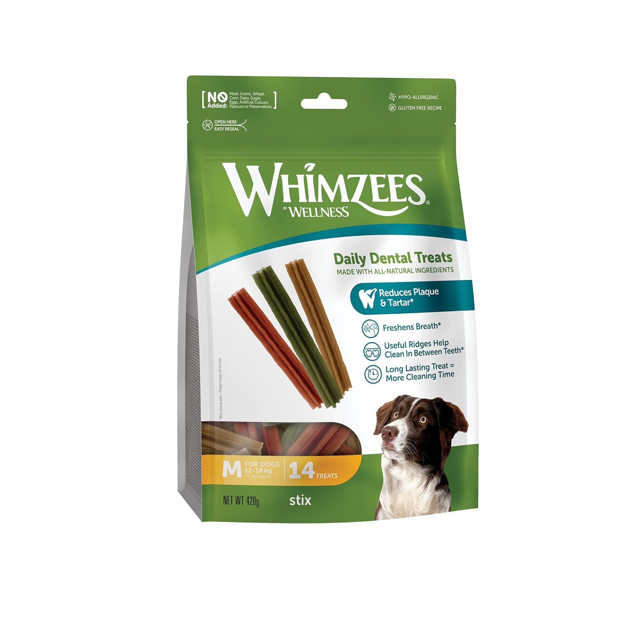 Whimzees Snack Stix Medium - veganer Dental Stick für Hunde