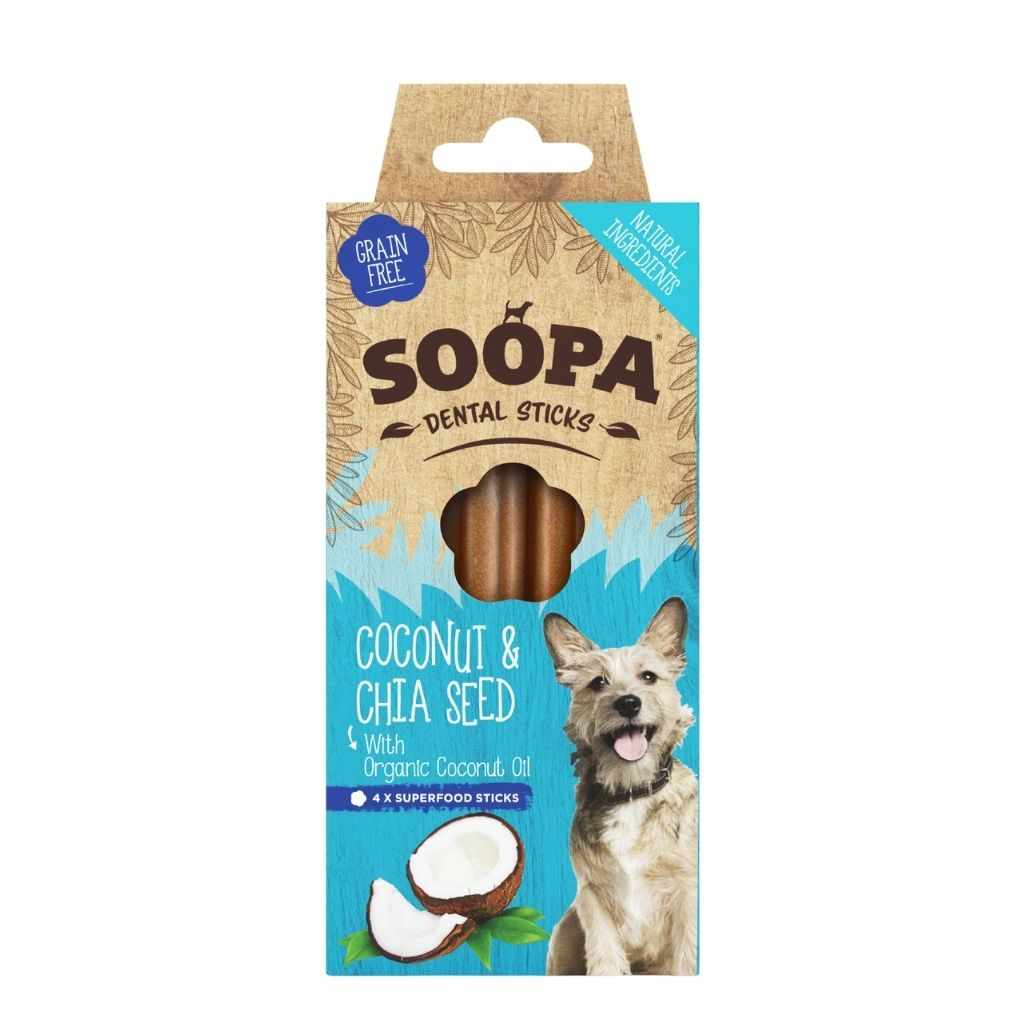 Soopa Dental Sticks Kokos Chia- vegane Kauartikel bei Fairtails