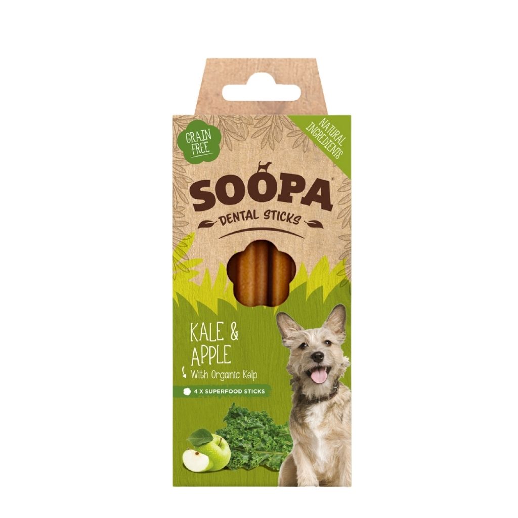 Soopa Dental Sticks Grünkohl Apfel - vegane Kauartikel Hund bei Fairtails