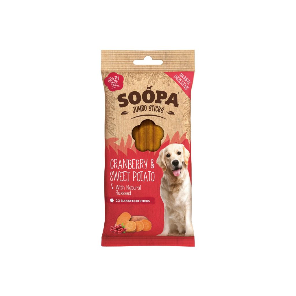 Soopa Jumbo Dental Sticks Cranberry Sweet Potato vegane Kausnacks Hund - Fairtails